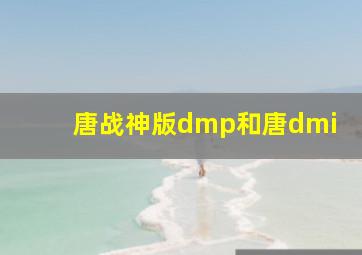 唐战神版dmp和唐dmi