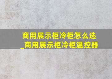 商用展示柜冷柜怎么选_商用展示柜冷柜温控器