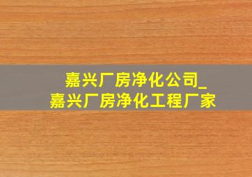 嘉兴厂房净化公司_嘉兴厂房净化工程厂家