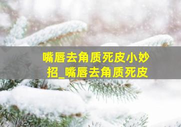 嘴唇去角质死皮小妙招_嘴唇去角质死皮