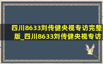 四川8633刘传健央视专访完整版_四川8633刘传健央视专访