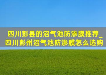 四川彭县的沼气池防渗膜推荐_四川彭州沼气池防渗膜怎么选购