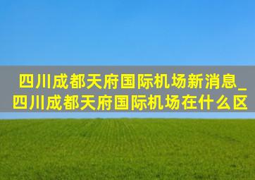 四川成都天府国际机场新消息_四川成都天府国际机场在什么区