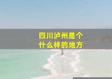 四川泸州是个什么样的地方