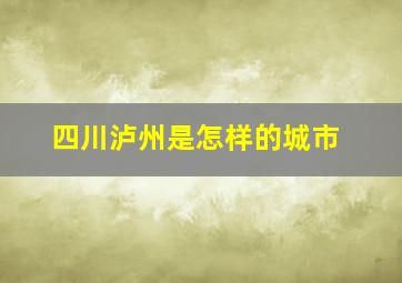 四川泸州是怎样的城市