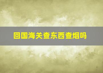 回国海关查东西查烟吗