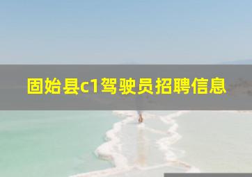 固始县c1驾驶员招聘信息