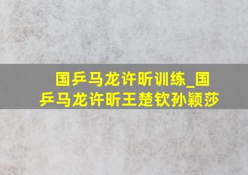 国乒马龙许昕训练_国乒马龙许昕王楚钦孙颖莎