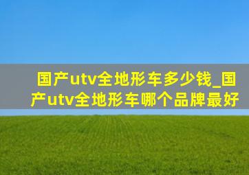 国产utv全地形车多少钱_国产utv全地形车哪个品牌最好