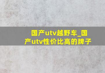 国产utv越野车_国产utv性价比高的牌子