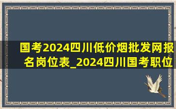 国考2024四川(低价烟批发网)报名岗位表_2024四川国考职位一览表(低价烟批发网)