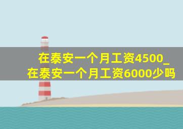 在泰安一个月工资4500_在泰安一个月工资6000少吗