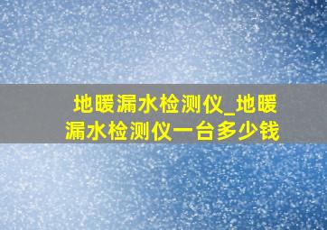 地暖漏水检测仪_地暖漏水检测仪一台多少钱