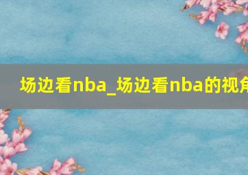 场边看nba_场边看nba的视角