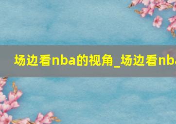 场边看nba的视角_场边看nba