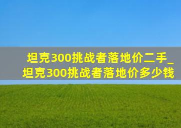 坦克300挑战者落地价二手_坦克300挑战者落地价多少钱