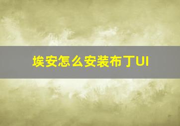 埃安怎么安装布丁UI