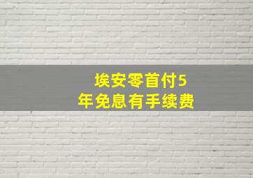 埃安零首付5年免息有手续费