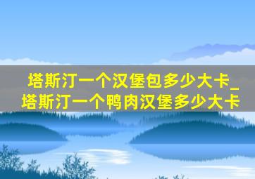 塔斯汀一个汉堡包多少大卡_塔斯汀一个鸭肉汉堡多少大卡