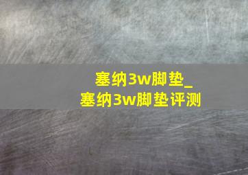 塞纳3w脚垫_塞纳3w脚垫评测