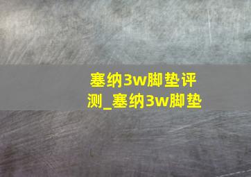 塞纳3w脚垫评测_塞纳3w脚垫