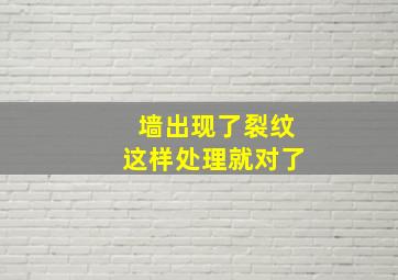 墙出现了裂纹这样处理就对了