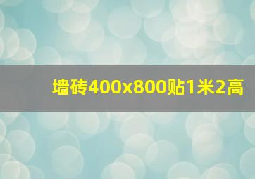 墙砖400x800贴1米2高