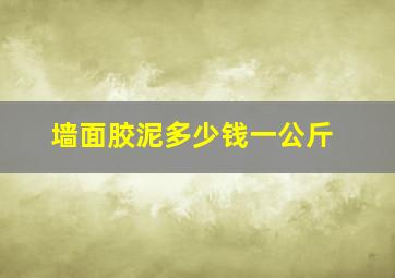 墙面胶泥多少钱一公斤