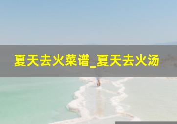 夏天去火菜谱_夏天去火汤