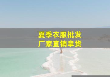 夏季衣服批发厂家直销拿货