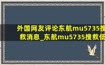 外国网友评论东航mu5735搜救消息_东航mu5735搜救(低价烟批发网)消息