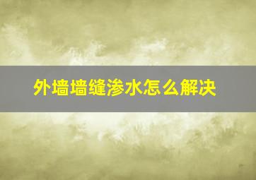 外墙墙缝渗水怎么解决