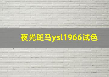 夜光斑马ysl1966试色