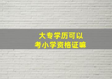 大专学历可以考小学资格证嘛