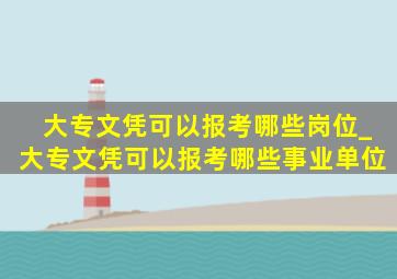 大专文凭可以报考哪些岗位_大专文凭可以报考哪些事业单位