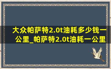 大众帕萨特2.0t油耗多少钱一公里_帕萨特2.0t油耗一公里多少钱