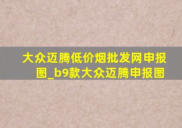 大众迈腾(低价烟批发网)申报图_b9款大众迈腾申报图