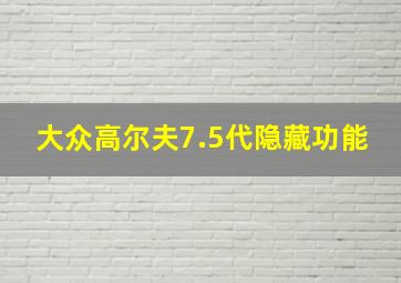 大众高尔夫7.5代隐藏功能