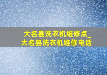 大名县洗衣机维修点_大名县洗衣机维修电话