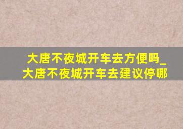 大唐不夜城开车去方便吗_大唐不夜城开车去建议停哪