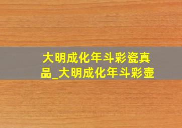 大明成化年斗彩瓷真品_大明成化年斗彩壶