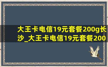 大王卡电信19元套餐200g长沙_大王卡电信19元套餐200g