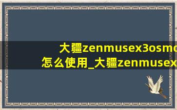大疆zenmusex3osmo怎么使用_大疆zenmusex3zoom使用教程