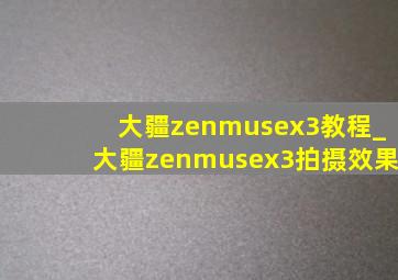 大疆zenmusex3教程_大疆zenmusex3拍摄效果