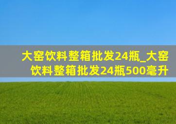 大窑饮料整箱批发24瓶_大窑饮料整箱批发24瓶500毫升