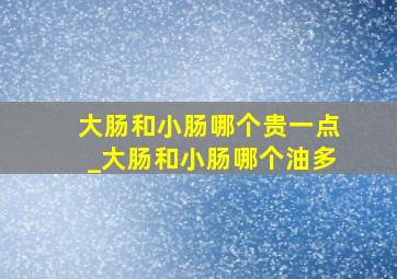 大肠和小肠哪个贵一点_大肠和小肠哪个油多