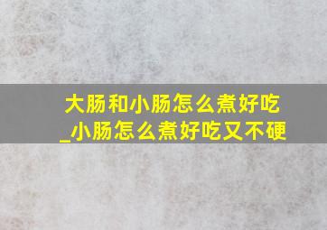 大肠和小肠怎么煮好吃_小肠怎么煮好吃又不硬