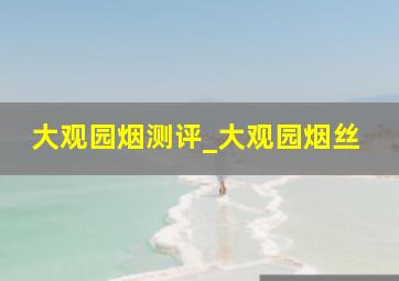 大观园烟测评_大观园烟丝