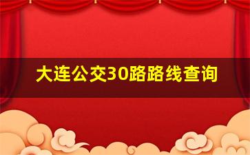 大连公交30路路线查询