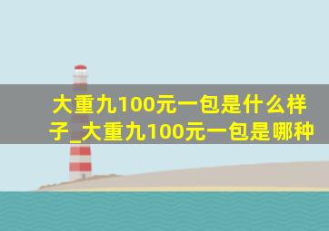 大重九100元一包是什么样子_大重九100元一包是哪种